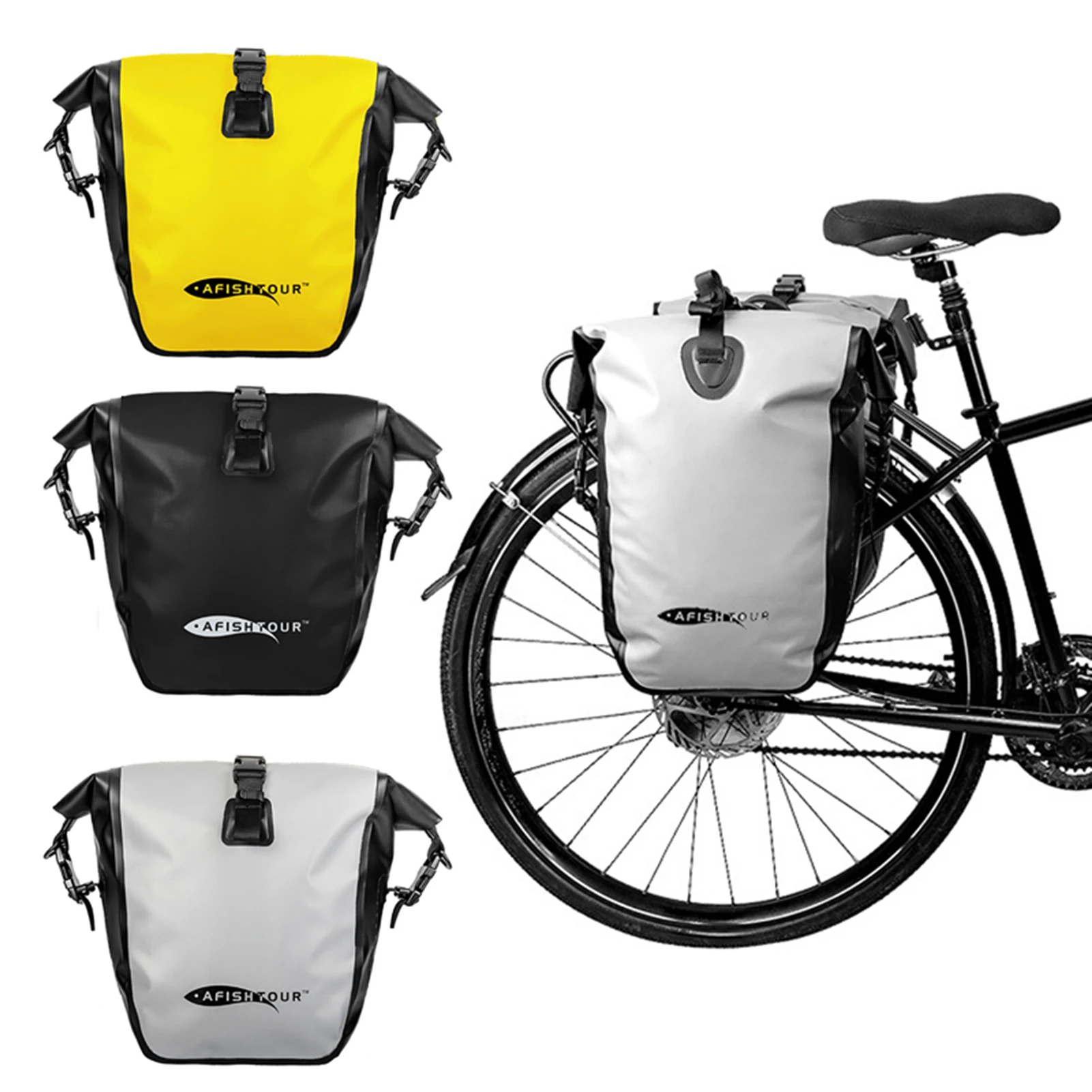15L/25L Cycling Trunk Bag Waterproof Bicycle Rear Rack Bag Rear Seat Bag Bike Pannier Bag Pack Travel Touring Grocery Bag