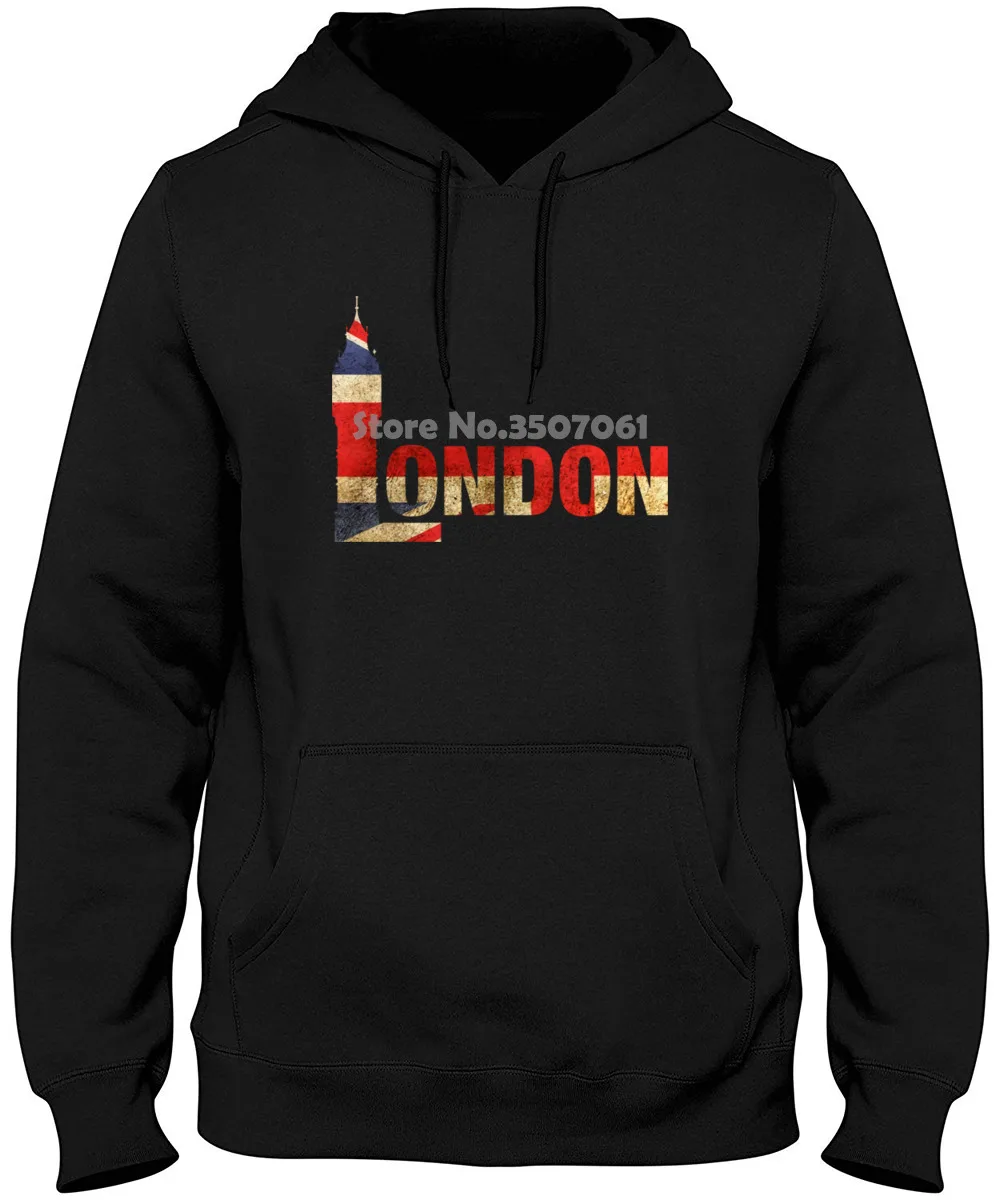 Флаг Лондона Биг Бен черный вырез лодочкой с коротким рукавом длинным высокое