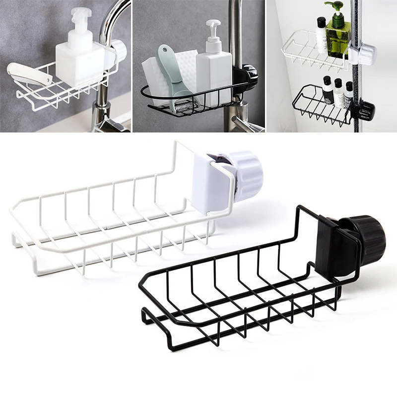 Kitchen Bathroom Storage Faucet Soap Cloth Shelf Sponge Dish Rack | Дом и сад