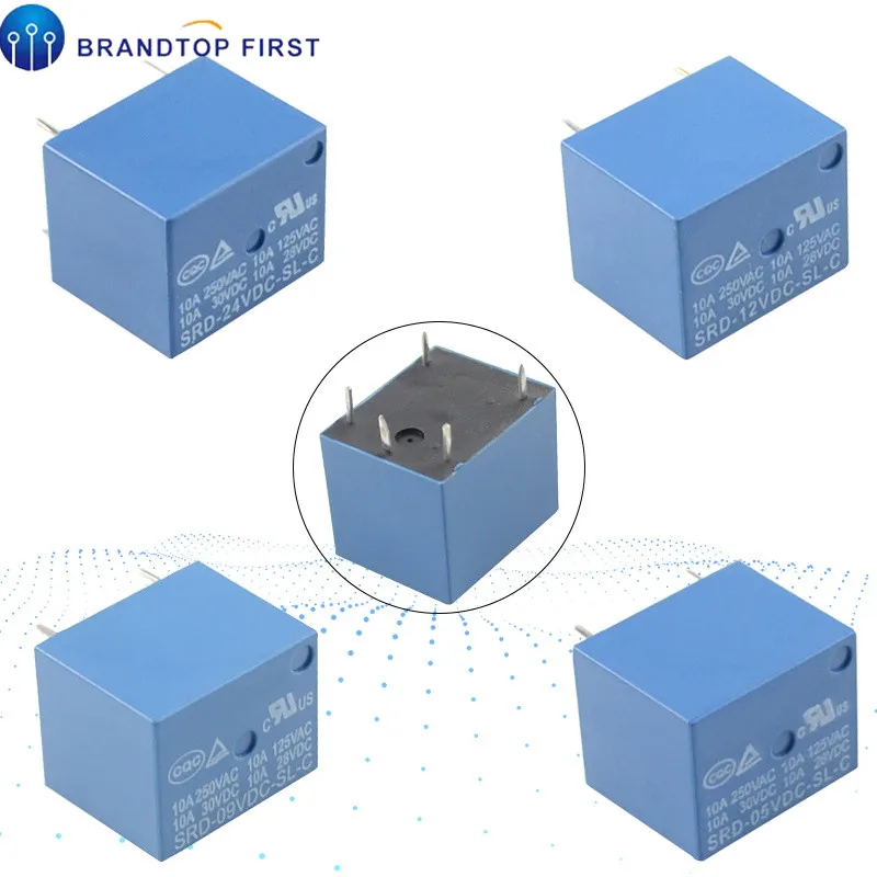 SRD-12VDC-SL-C SRD-24VDC-SL-C SRD-05VDC-SL-C SRD-09VDC-SL-C T73-5V 9V 12V 24V 5-контактный PCB Тип Мощность реле |