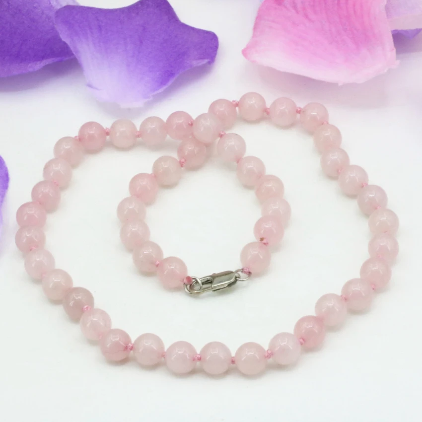 Талисманы Винтаж леди розовый Кристалл Вишневый кварц камень нефриты 8 мм