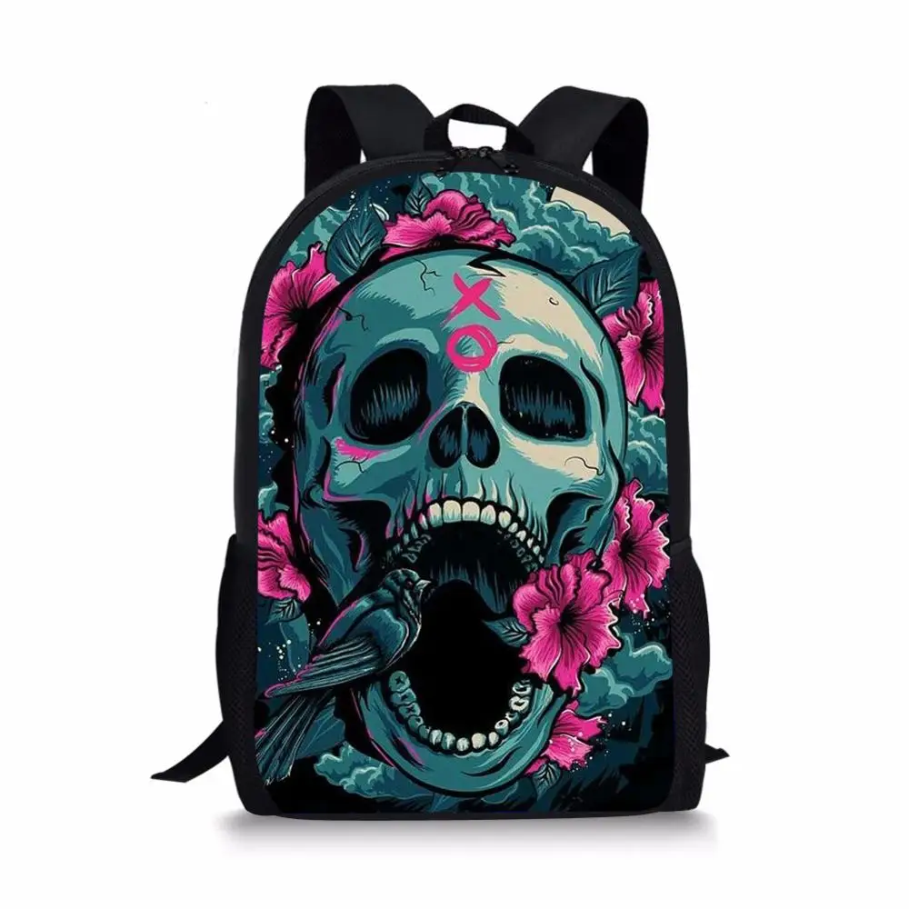 Школьные сумки с цветочным черепом для девочек и мальчиков модный рюкзак сделай