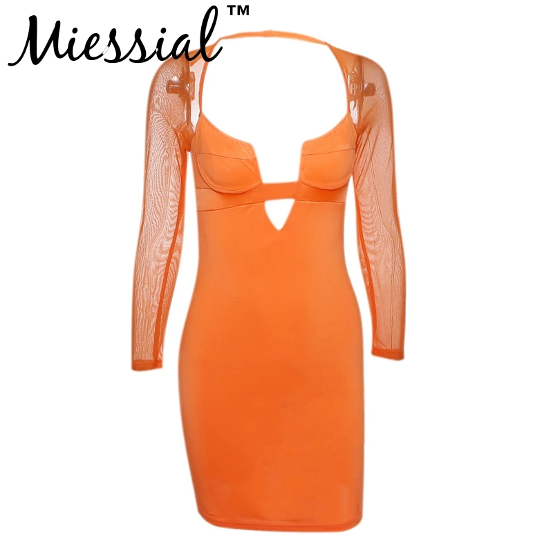 Женское атласное мини платье Miessial облегающее вечернее с открытой спиной Клубное