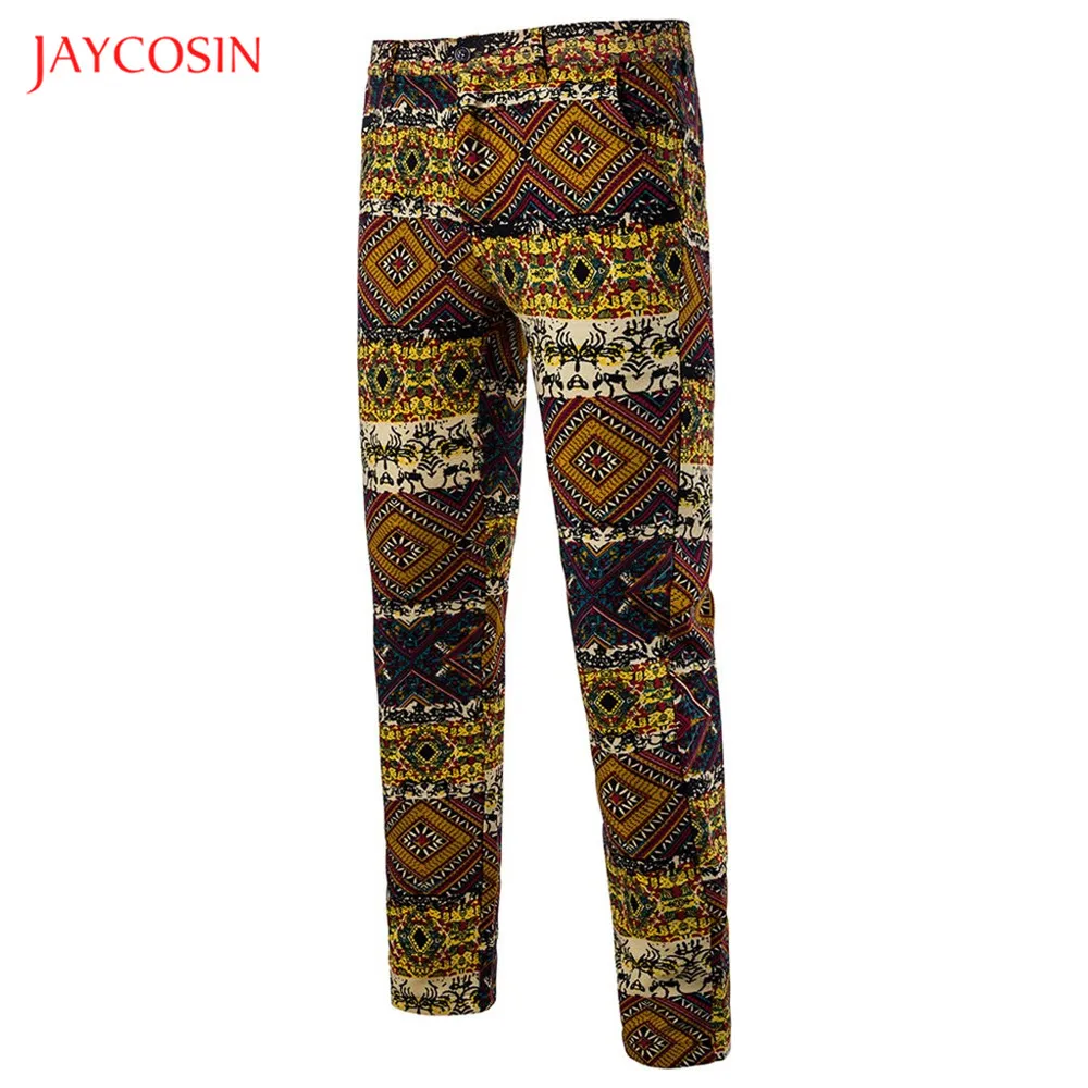 Мужские длинные брюки Joycosin в винтажном этническом стиле с принтом прямые деловые