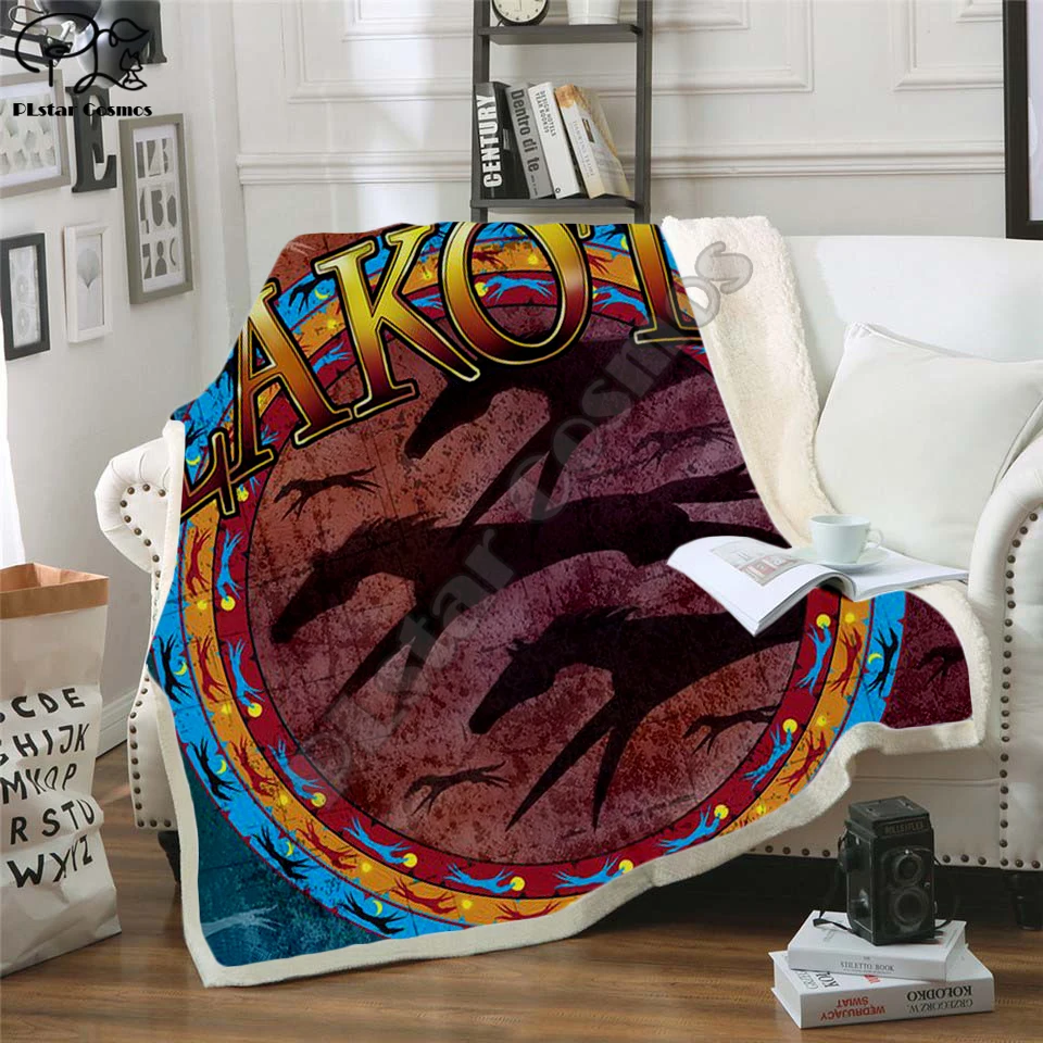 Черное Оригинальное индийское одеяло с черепом Лакота солдатиком буйвола 3D