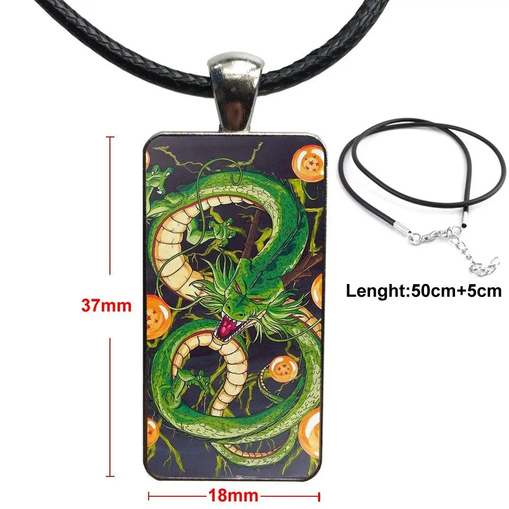 

Nebula Shenlong Dragon For Girls Wholesale Vintage Jewelry Steel Color Glass Cabochon Choker Pendant Long Rectangle Necklace