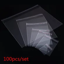 100pcs Multiple Size Clear Self-adhesive Cello Cellophane Bag Self Sealing Small Plastic Bags For Candy Packing Resealable Bag