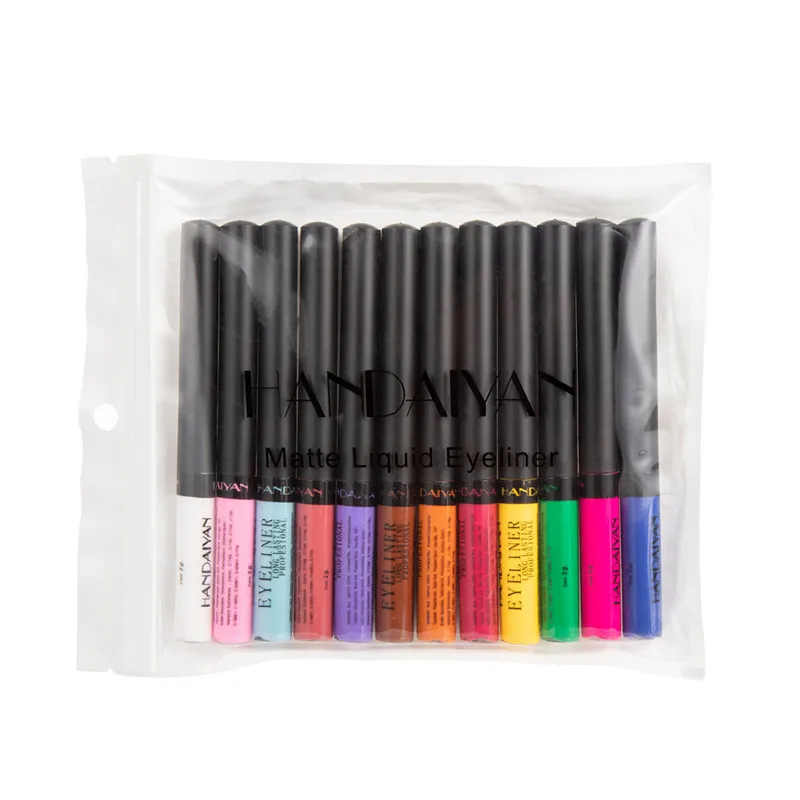

12 Colors Matte Eyeliner Liquid Waterproof Easy To Wear Make Up Matte Eye Liner Blue Red Green Brown Eyeliner Color Liner