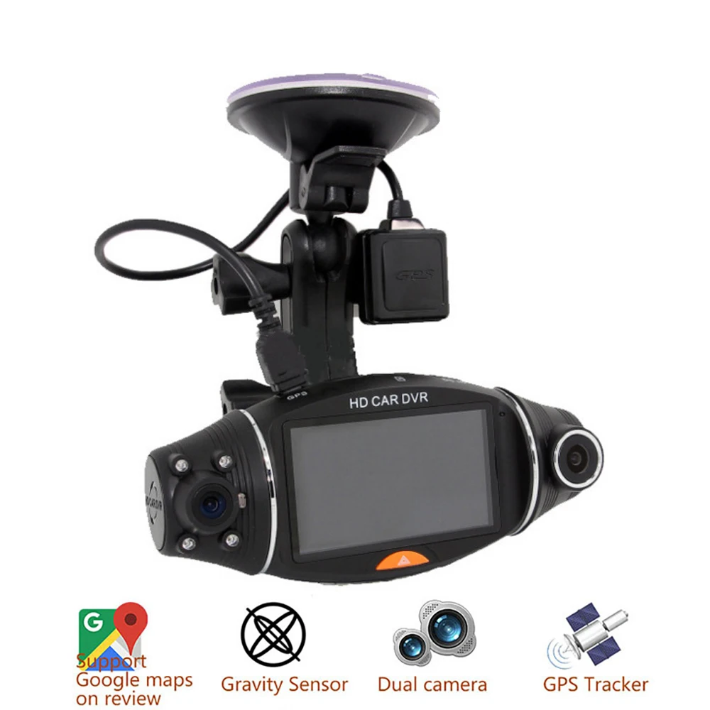 

Car DVR Full HD Dual Lens Dash Cam Video Recorder Vehicle Camera Monitor Motion Detector Auto Registrar Camcorder GPS Navigator