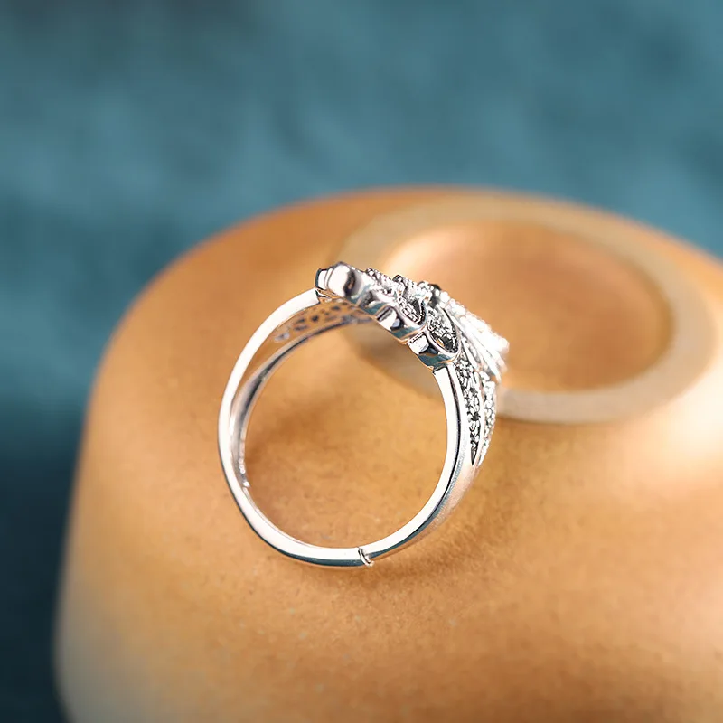 Uglyless ромб увеличенные 33 мм широкие кольца для женщин полые цветы тайского