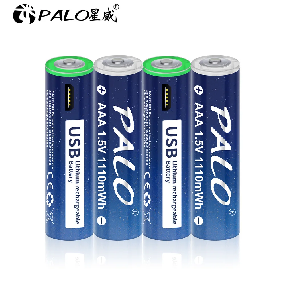 Аккумуляторная батарея PALO 1 5 в AAA МВт/ч USB литий-ионная для пульта дистанционного