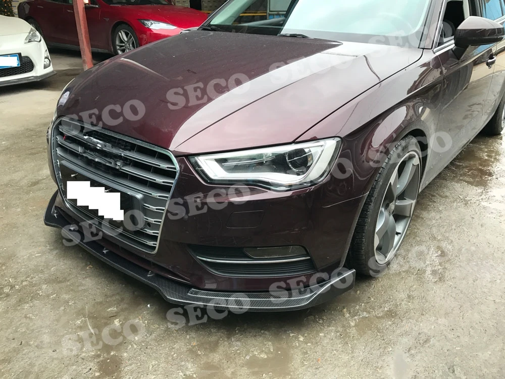 Для Audi A3 Sline S3 Седан 4 двери передний спойлер для губ карбоновое волокно головка бампер Лопата автомобильный Стайлинг