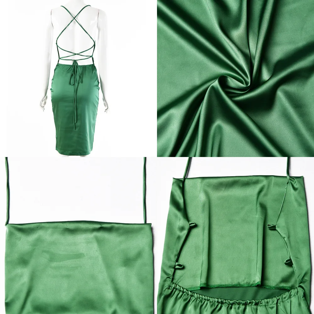 Летнее Сексуальное Женское Платье Dressmecb без рукавов с лямкой на шее тонких