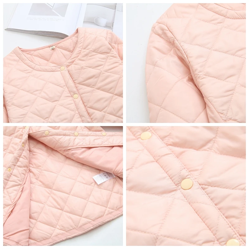 NewBang 4XL Plus Size Collarless Lightweight Cotton Coat Women Winter Warm Coat With Button Female Slim Jackets