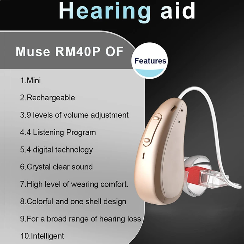4 Каналы цифровой Перезаряжаемые слуховой аппарат Рик невидимые наушники с