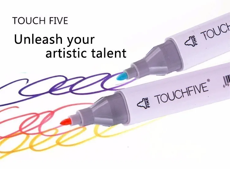 Touchfive маркерных ручек 30/40/60/80/168 Цвета Маркеры Ручка на спиртовой основе эскиз