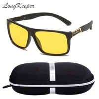 longkeeper tr90 night vision glasses men women driving goggles uv400 yellow lens anti glare with zipper box male oculos de sol