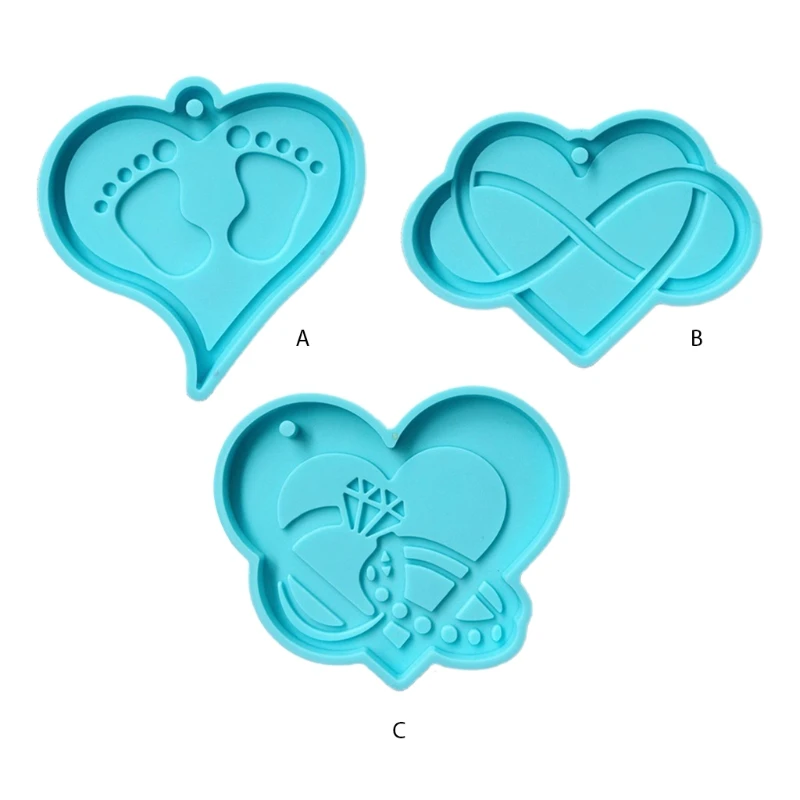 

Love Series Silicone Mold with Hole Keyring Pendant Handmade Mold