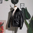 CDG1, Азиатский Размер, Авиатор ВВС, теплый меховой шерстяной воротник, стандартная Высококачественная куртка из натуральной коровьей кожи