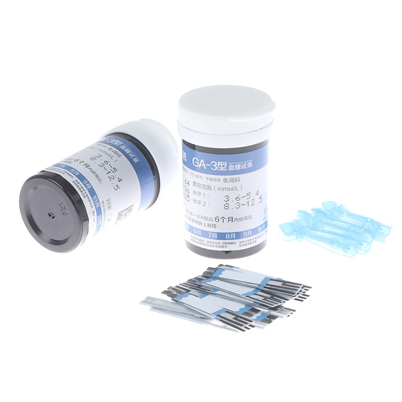 

50pcs Blood Glucose Test Strips and Lancets for Diabetes Tester for Safe-Accu glucometer