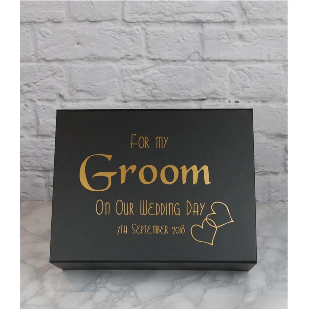 Wedding Gift For My Groomman Custom Gold Thank You Gfit Boxes Bridesmaid Welcome Box Best Man Boxes