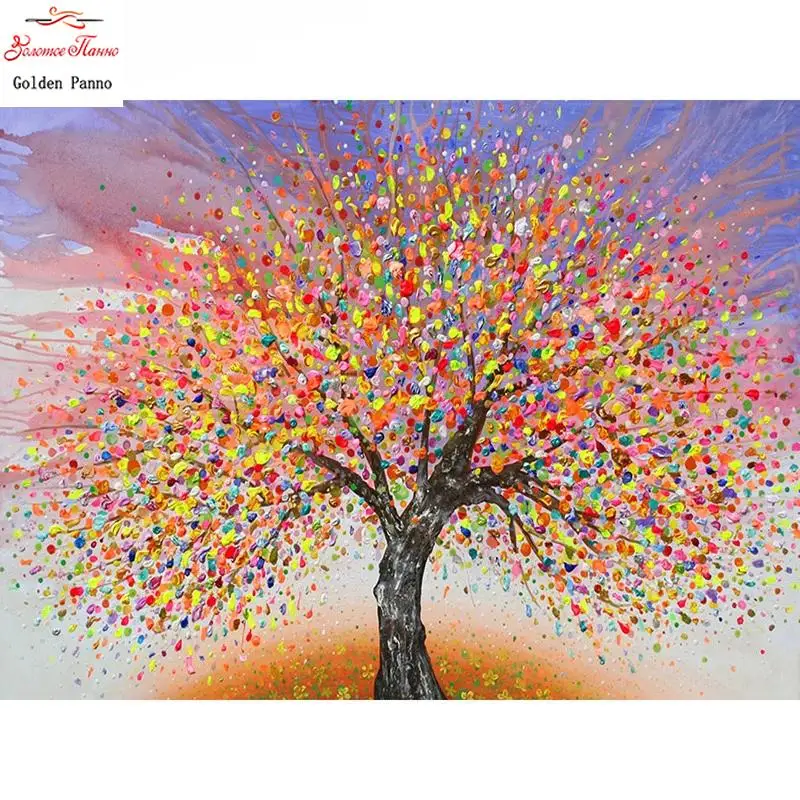 5d diamond painting landscape diamond Mosaic color tree full Square drill handicrafts decorations for home