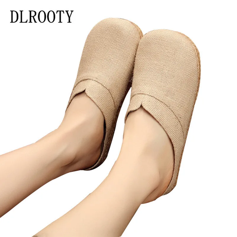 

Women Slippers Hemp National Style Sandals Shoes Flip Flops Summer Fashion Breathable Non-slip Outdoor Home Slides Casual Female