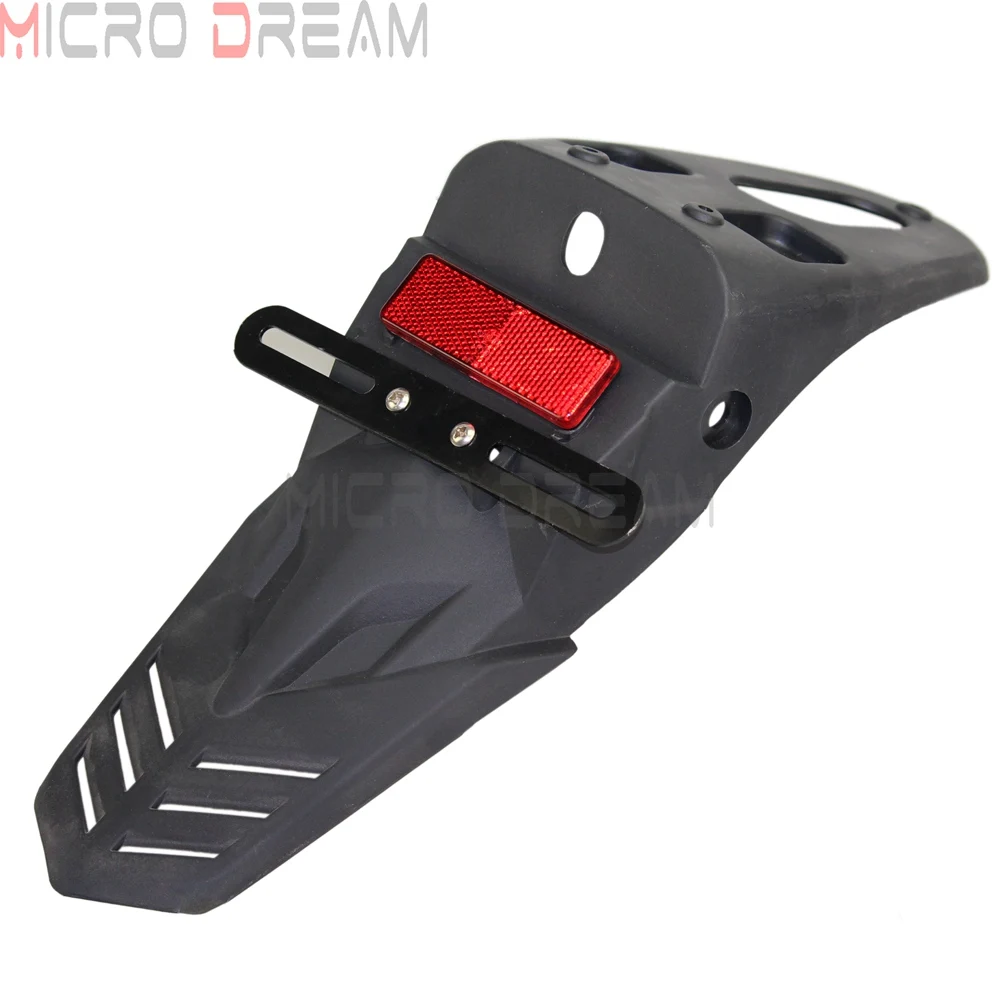 Мотоциклетный черный задний брызговик с красным отражателем Универсальный