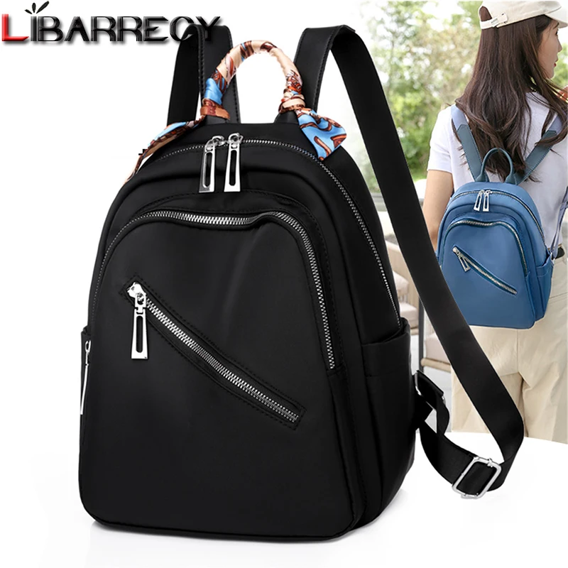 

New Fashionable Backpack Large Capacity Solid Color Backbag for Women 2021 New Oxford Cloth Casual Multifunction Student Bags