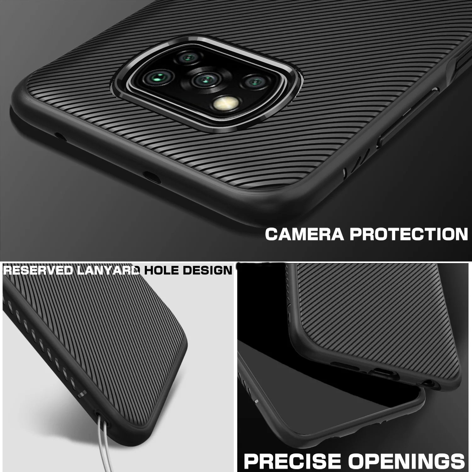 

Soft Silicone TPU Protection Case for Xiaomi POCO X3 NFC X3 Pro F3 5G Pocophone 10T Lite Anti-slip Cover