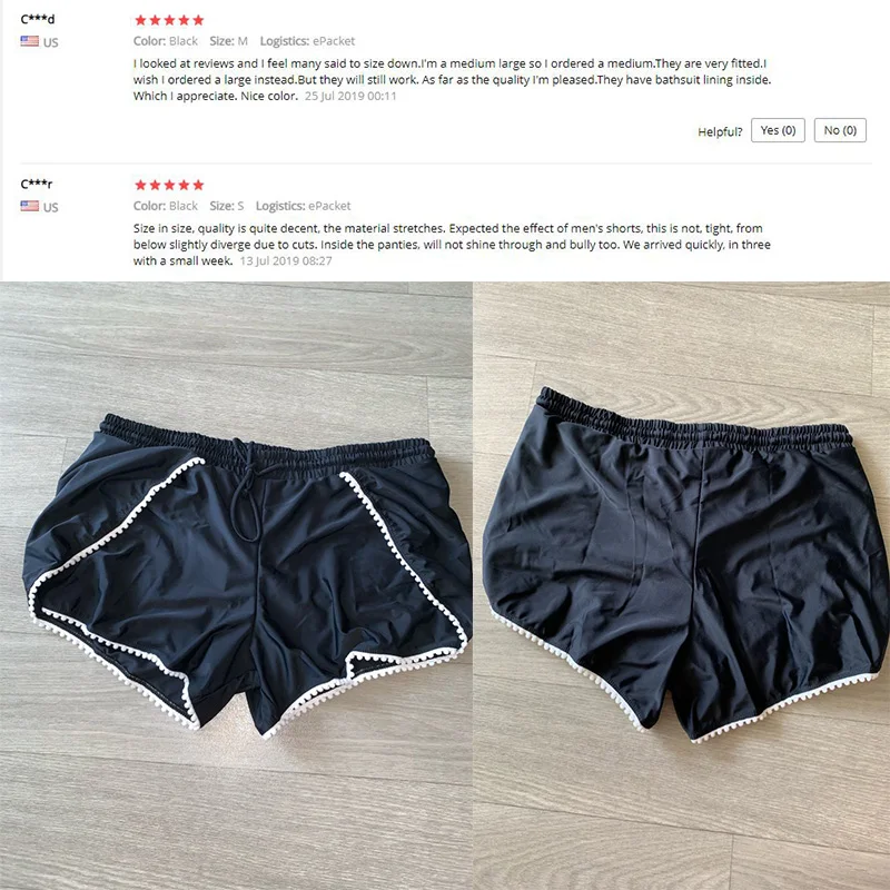 SEBOWEL зубчатой отделкой откидной крышкой черный плавательные трусы купальник