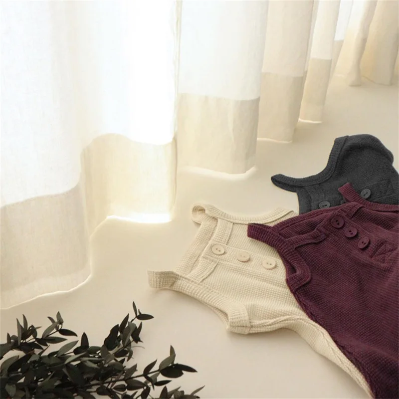 

SummerSleeveless Camisole Newborn Baby Girl Summer Solid Romper Sling Elastic force Jumpsuit Outfit Clothes