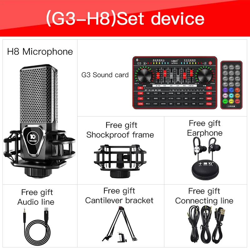 Bluetooth Звуковая карта USB гарнитура микрофон Webcast Live звуковая интерфейс внешние