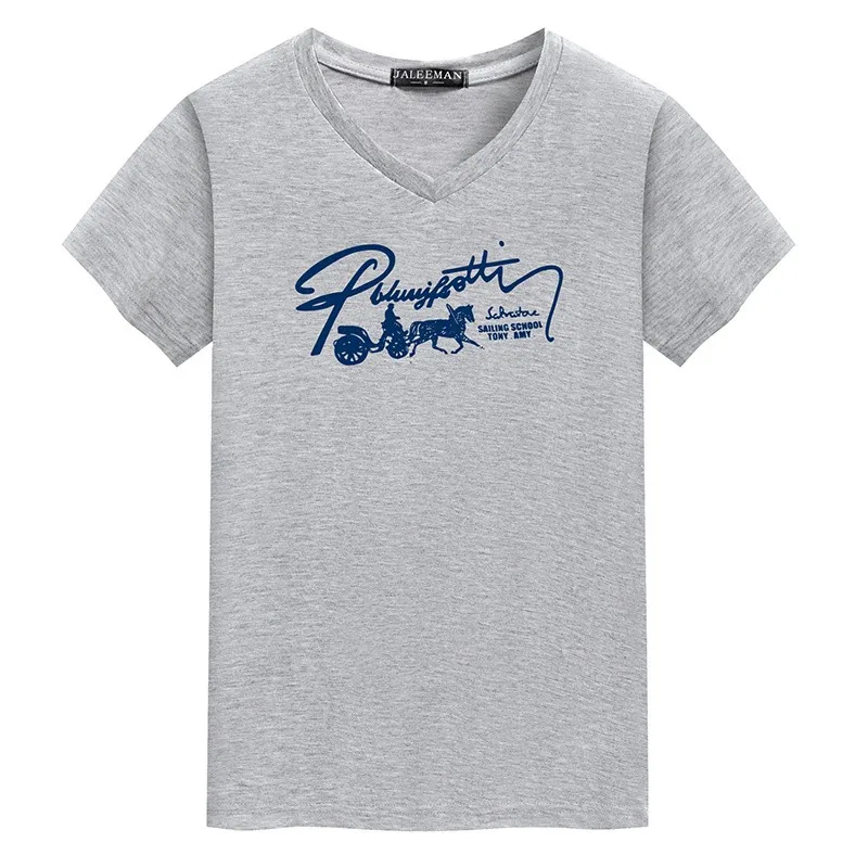 

JALEEMAN 2021 summer new dragon print carriage T-shirt men's casual v-neck short-sleeved brand T-shirt men's breathable