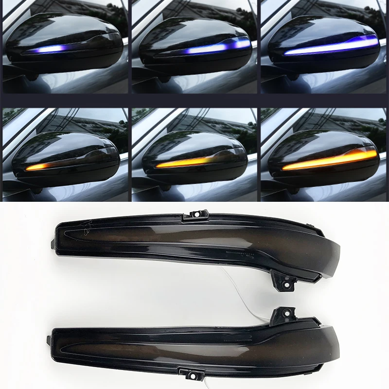 

Синяя светодиодная динамическая лампа указателя поворота для Mercedes Benz C Class W205 E W213 S W222 W217 V W447 световой индикатор бокового зеркала