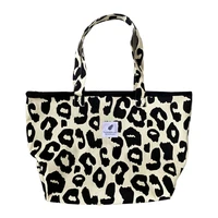 bag woman fashion women canvas clutch bags leopard print handbag bucket bags vintage tote top handle large capacity shoulder bag