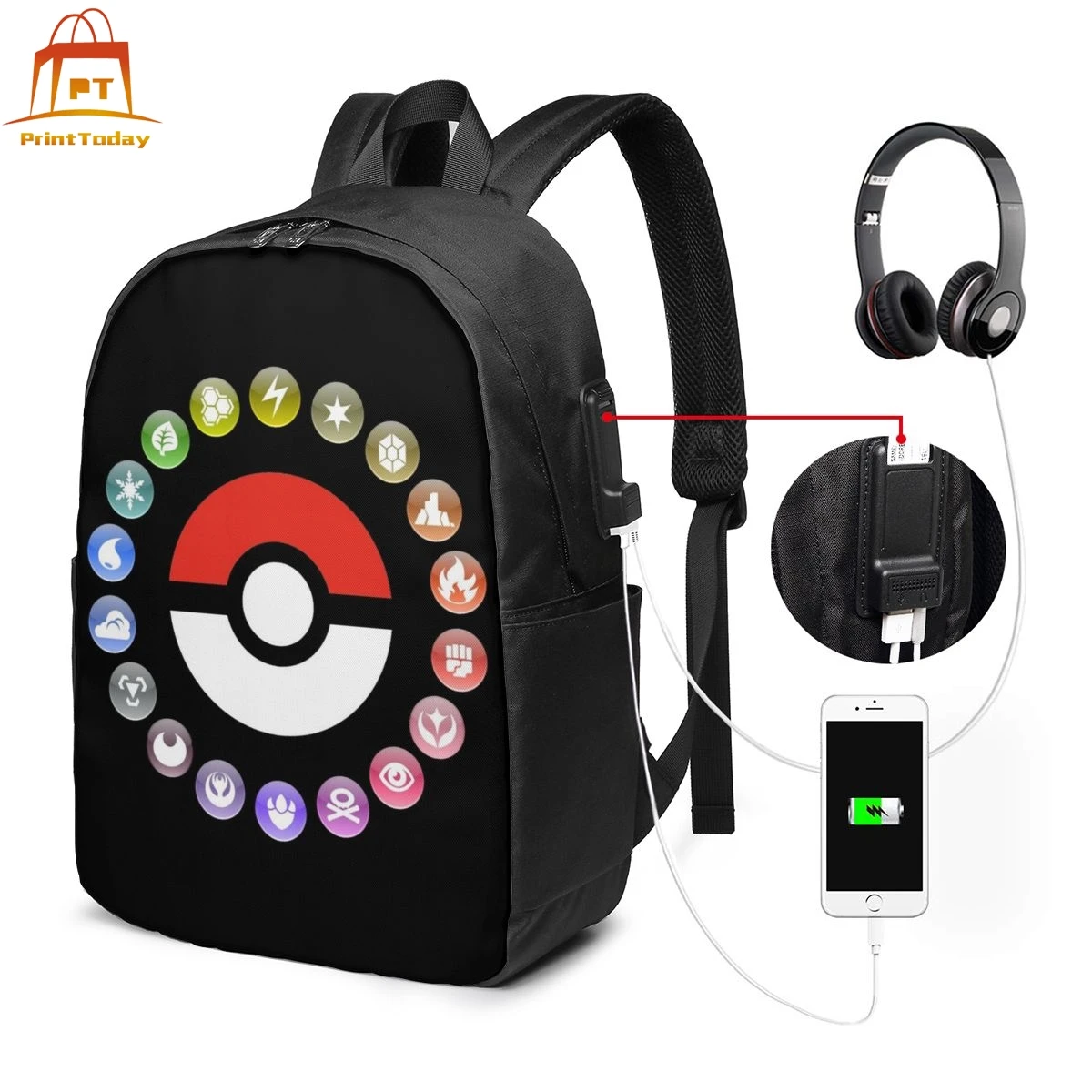 Рюкзак Pokeball рюкзаки многофункциональная сумка для мужчин и женщин трендовые