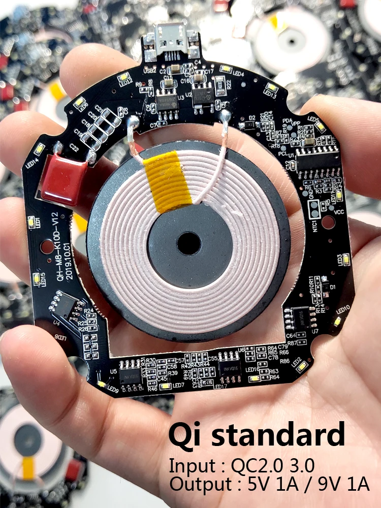 10 Вт PCBA Qi Беспроводное зарядное устройство для samsung S8 монтажная плата катушка DIY для iphone Беспроводное зарядное устройство для iphone док-станция xiaomi mi8 VEEAII