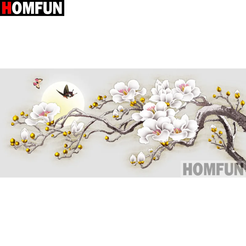 

HOMFUN 5D DIY Diamond Painting Full Square/Round Drill "Flower butterfly moon" 3D Embroidery Cross Stitch gift Home Decor A27097