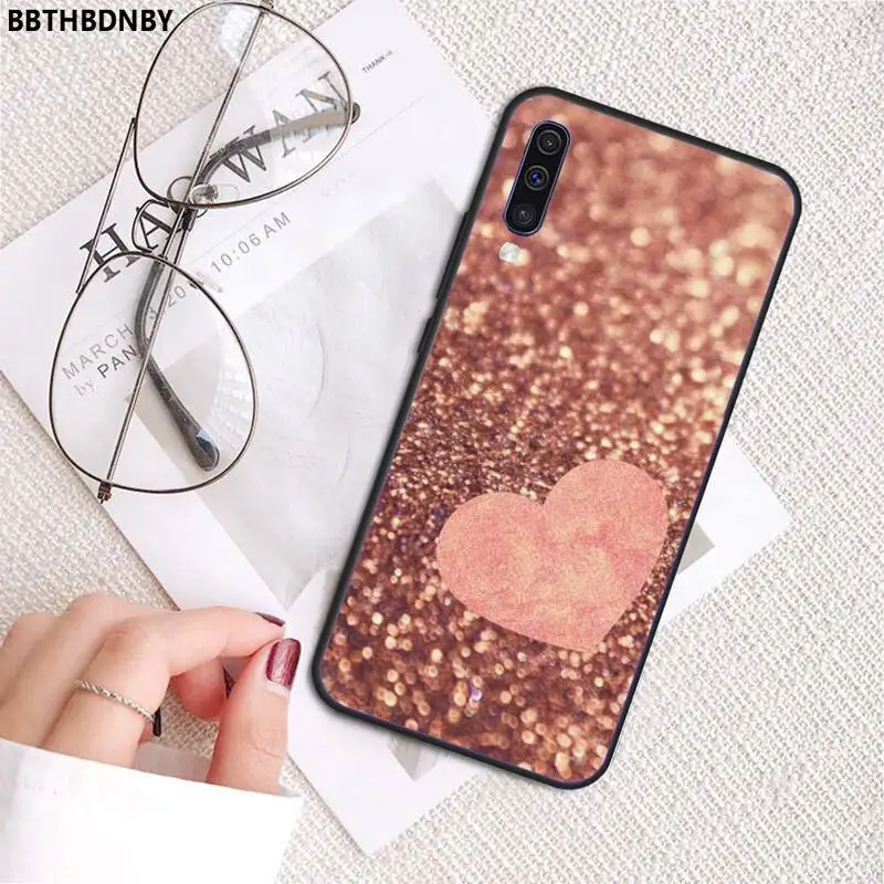 

Gold Rose Glitter Love Phone Case For Samsung A20 A30 30s A40 A7 2018 J2 J7 prime J4 Plus S5 Note 9 10 Plus