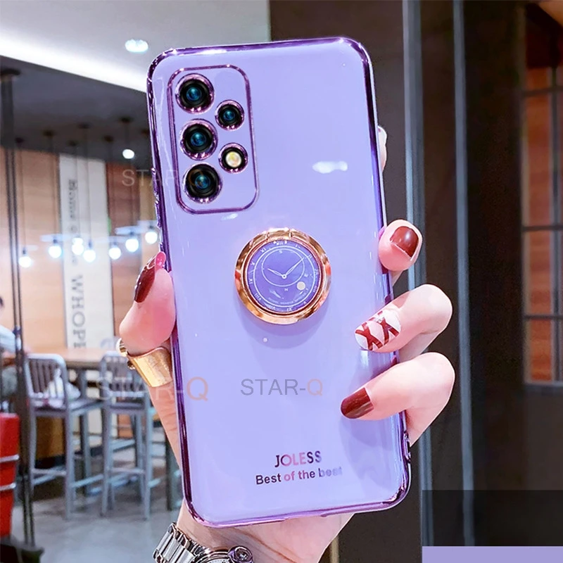 luxury plating mirror phone case for samsung galaxy a72 a52 a32 4g 5g a53 galaxi a 72 52 32 2021 soft silicone camera full cover free global shipping