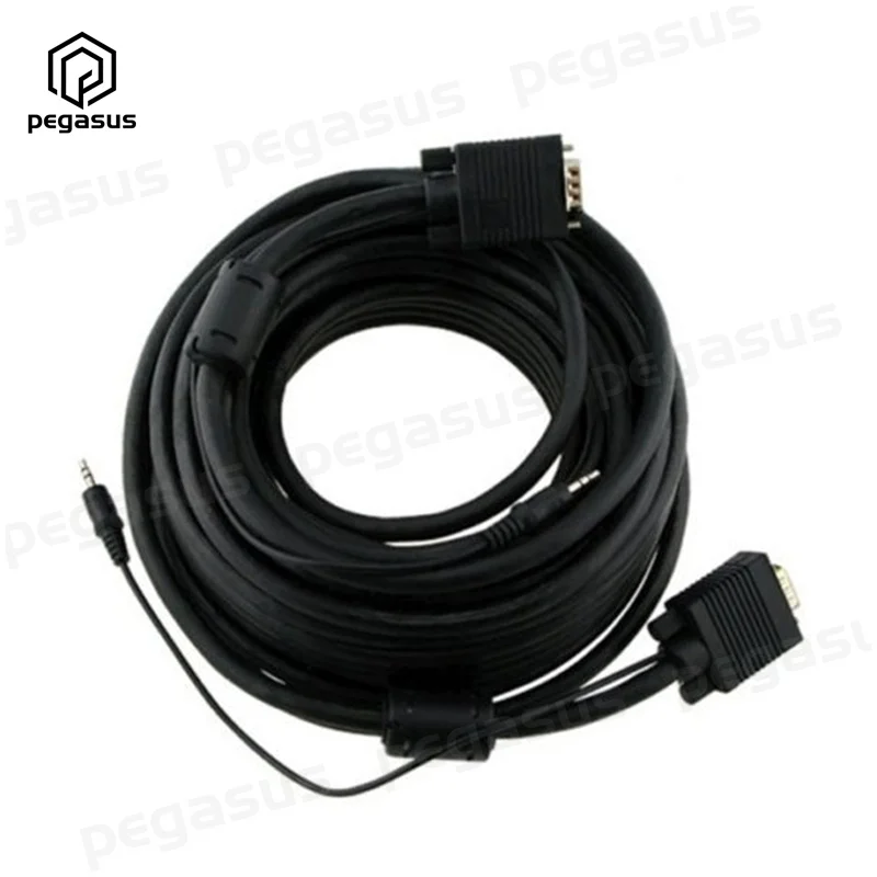 1 метр двойной SVGA VGA 15 Pin штекер к DC 2*3 5 мм стерео аудио кабель для ПК ТВ|Кабели
