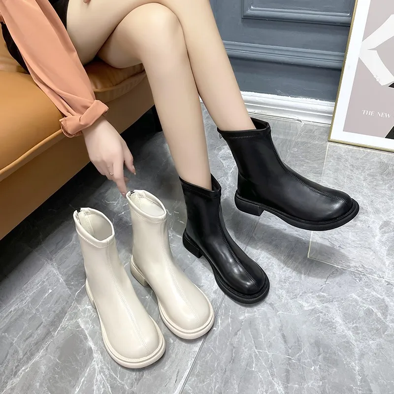 

2021 Autumn/winter New Soft Leather Women's Shoes And Boots Online Celebrity.