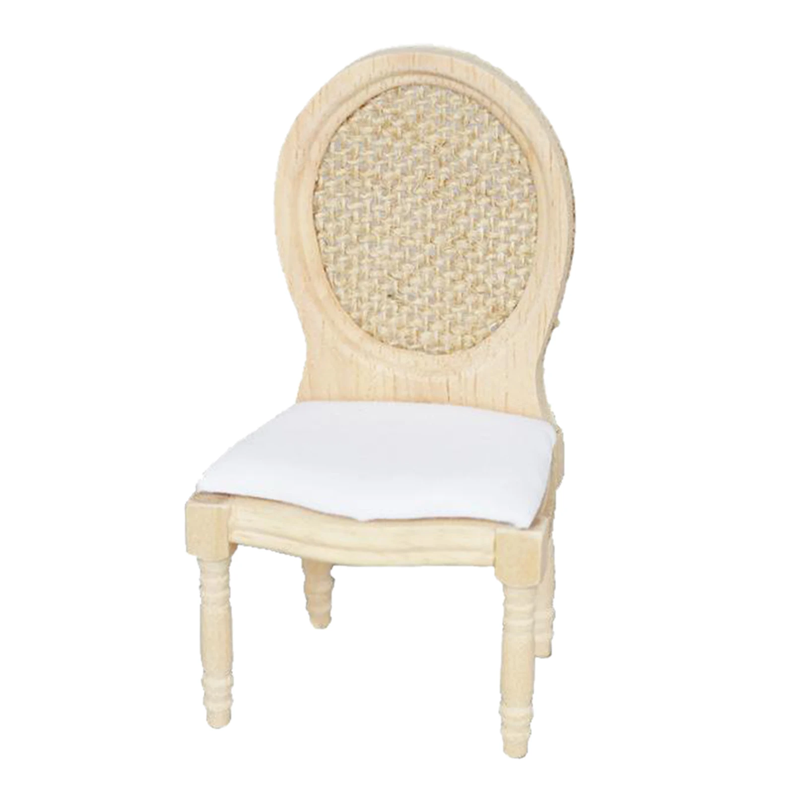 

1:12 Scale Armchair Dollhouse Miniatures Furniture Chair with Linen Mat Gift