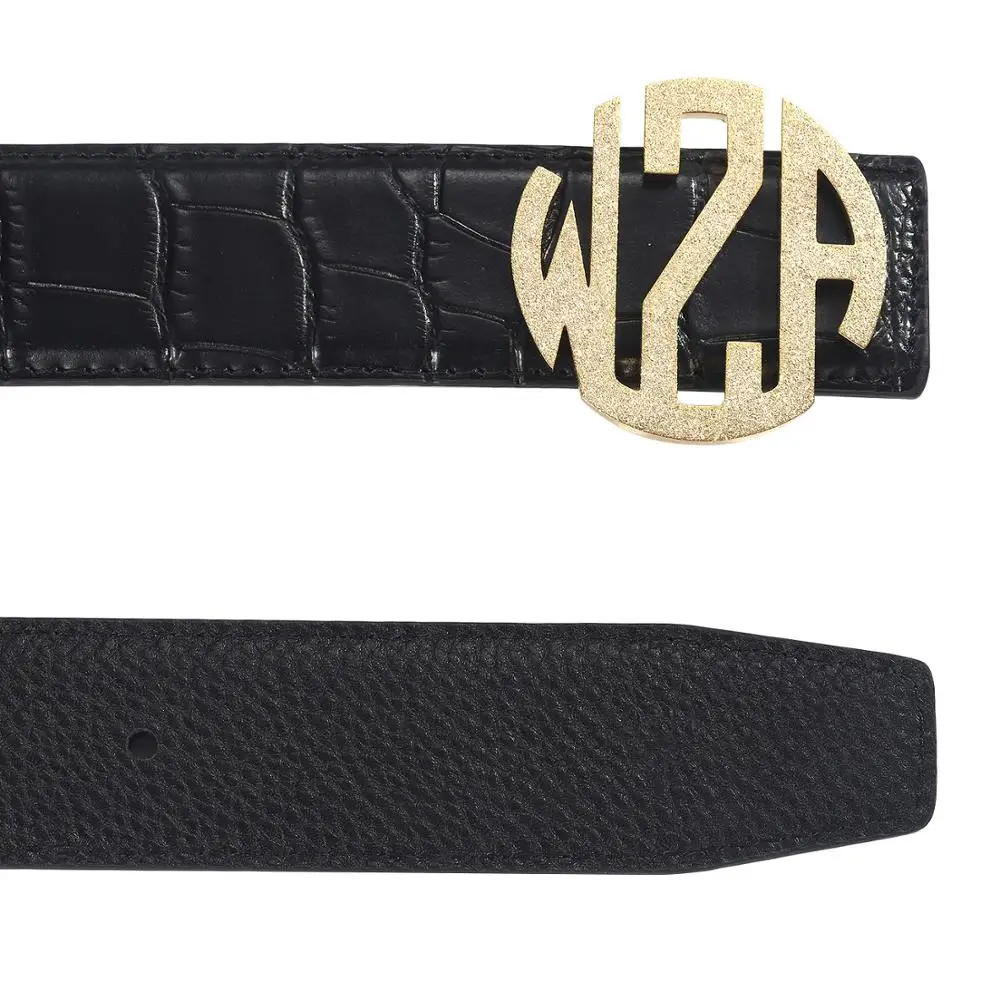 

Custom Men's Belt Men's High-Quality Belt Monogram Stainless Steel Pressed Sand Belt Buckle Casual Men's Women's Belt Retro