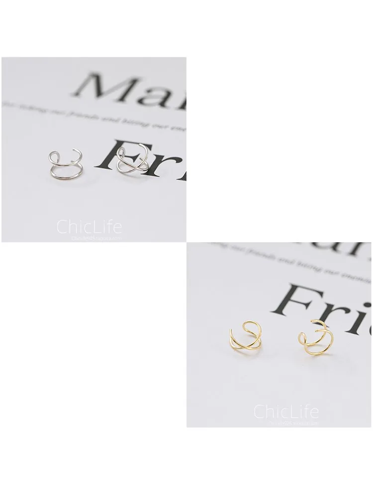 BUENOS Fashion, золотой хрящ, панк, каффы для ушей, женские клипсы, серьги, не пирсинг, крест, полые C серьги с узором, клипсы, ювелирные изделия