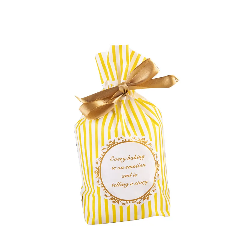 

12x17CM Plastic Creative Cookies Candy Bags With Drawstring Christmas Wedding Party Snacks Gifts Packaging Bag