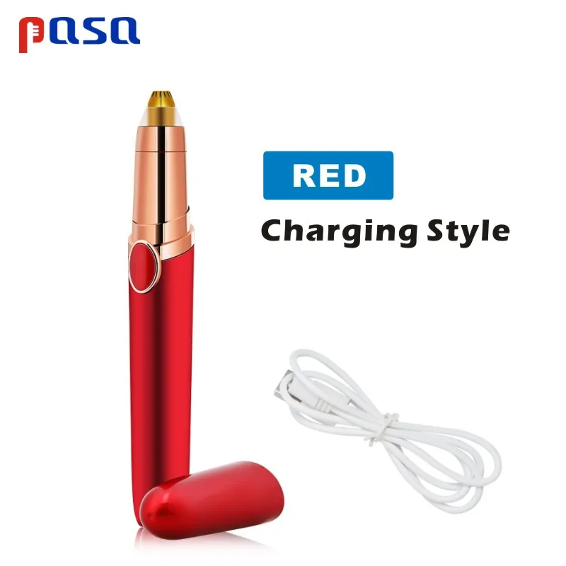 USB Charging(Red) Электрический триммер для бровей/удаление волос для лица и бровей/мини бритва для бровей/Мгновенный безболезненный портативный эпилятор - Цвет: USB Charging(Red)