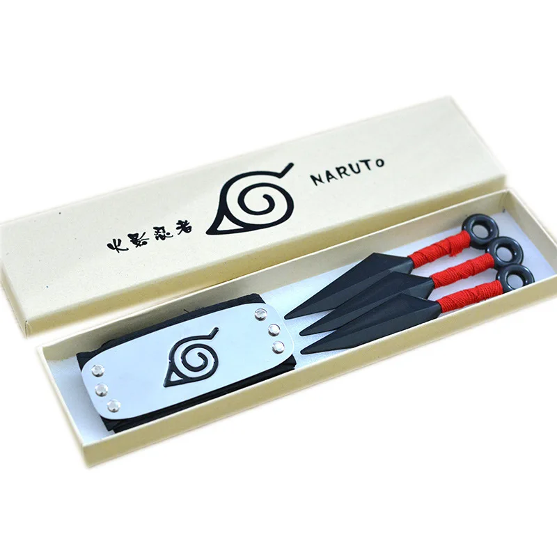 

Anime Kakashi Akatsuki Headband Cosplay Accessories toys Props Itachi Akatsuki Ring Necklace Sword In Hand Ninjathrow Set