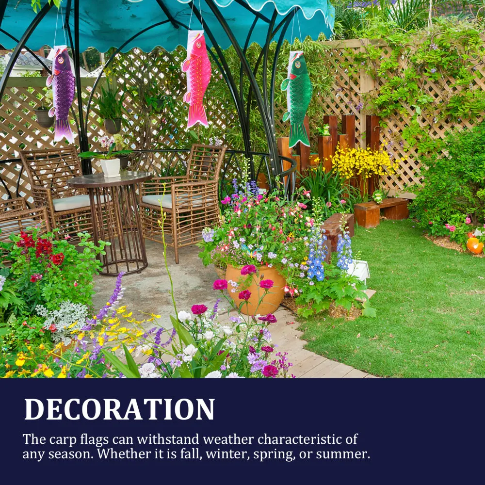 

6Pcs Japanese Carp Flag Decor Creative Hanging Fish Flag Festival Layout Prop